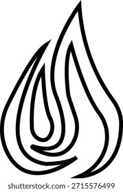 Icono de fuego con símbolos de llama en gradiente, línea negra, estilo, grupo de ilustración de energía de llama de calor ardiente para diseño de interfaz de usuario de peligro de seguridad y gráficos de emergencia