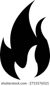 Icono de fuego con símbolos de llama en gradiente, negro, estilo plano, grupo de ilustración de energía de llama de calor ardiente para diseño de interfaz de usuario de peligro de seguridad y gráficos de emergencia