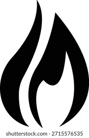 Ícone de fogo com símbolos de chama em gradiente, plano preto, estilo, queima de calor do grupo de ilustração de energia para segurança de aviso de risco design de IU e gráficos de emergência