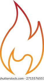 Icono de fuego con símbolos de llama en gradiente, línea, estilo, ilustración de energía de llama de calor ardiente para advertencia de seguridad Diseño de interfaz de usuario y gráficos de emergencia