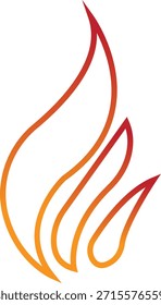 Icono de fuego con símbolos de llama en gradiente, línea, estilo, ilustración de energía de llama de calor ardiente para advertencia de seguridad Diseño de interfaz de usuario y gráficos de emergencia