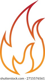 Icono de fuego con símbolos de llama en gradiente, línea, estilo, ilustración de energía de llama de calor ardiente para advertencia de seguridad Diseño de interfaz de usuario y gráficos de emergencia