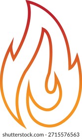 Feuersymbol mit Flammensymbolen in Farbverlauf, Linie, Stil, brennende Hitze blau Energie Illustration für Sicherheitswarnung Gefahr UI Design und Notfall-Grafiken