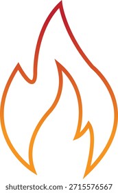 Fire icon with flame symbols in gradient, line, style, burning heat blaze energy illustration for safety warning hazard UI design and emergency graphics