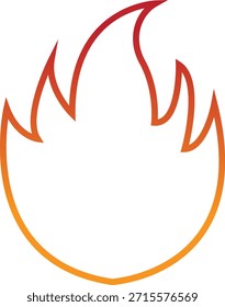 Icono de fuego con símbolos de llama en gradiente, línea, estilo, ilustración de energía de llama de calor ardiente para advertencia de seguridad Diseño de interfaz de usuario y gráficos de emergencia