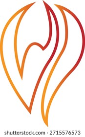 Icono de fuego con símbolos de llama en gradiente, línea, estilo, ilustración de energía de llama de calor ardiente para advertencia de seguridad Diseño de interfaz de usuario y gráficos de emergencia