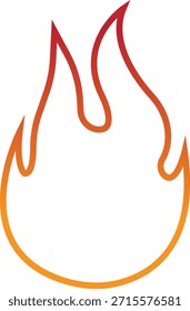 Icono de fuego con símbolos de llama en gradiente, línea, estilo, ilustración de energía de llama de calor ardiente para advertencia de seguridad Diseño de interfaz de usuario y gráficos de emergencia