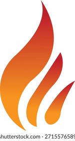 Icono de fuego con símbolos de llama en gradiente, plano, estilo, ilustración de energía de llama de calor ardiente para advertencia de seguridad Diseño de interfaz de usuario y gráficos de emergencia