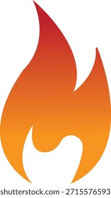 Icono de fuego con símbolos de llama en gradiente, plano, estilo, ilustración de energía de llama de calor ardiente para advertencia de seguridad Diseño de interfaz de usuario y gráficos de emergencia