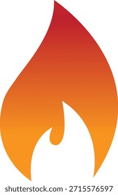 Icono de fuego con símbolos de llama en gradiente, plano, estilo, ilustración de energía de llama de calor ardiente para advertencia de seguridad Diseño de interfaz de usuario y gráficos de emergencia