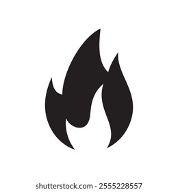 fire icon, flames isolated on white background, bonfire Vector illustration