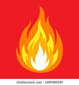 fire icon flames vector sign illustration isolated