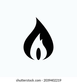 Fire Icon. Flammable Material Symbol  - Vector.