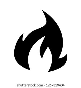 Fire Icon Flat Black Pictogram Illustration Stock Vector (Royalty Free ...