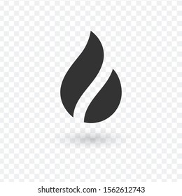 Fire Icon. Flat black pictogram. Illustration symbol. Stock Vector illustration isolated on background.