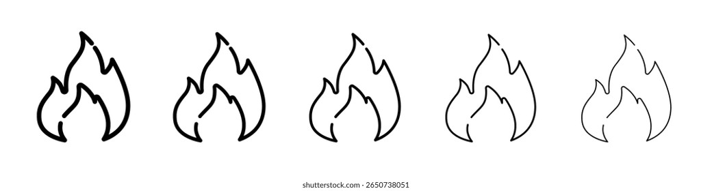 Logotipo do conjunto de ilustrações plano Fire Icon