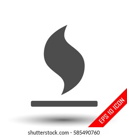 Fire icon. Flat icon of fire isolated on white background. Vector illustration.