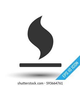 Fire icon. Flat icon of fire isolated on white background. Vector illustration.