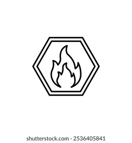 fire icon Flat logo isolated symbol
