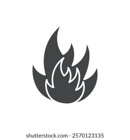 fire icon Flat logo set collection