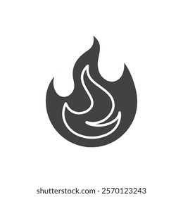 fire icon Flat logo set collection