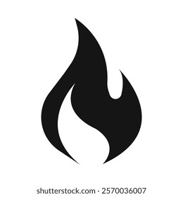 Fire icon Flat simple outline set