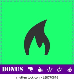 Fire icon flat. Simple vector symbol and bonus icon