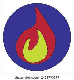 fire icon in flat style