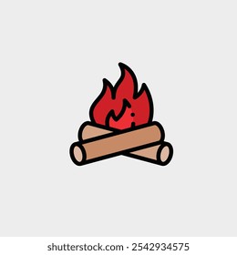 Fire icon flat vector design