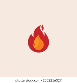 Fire icon flat vector design. 01.