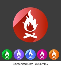 Fire icon flat web sign symbol logo label