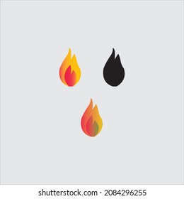 Icono de fuego en colores gradientes y colores negros o combustible de extinción de incendios 