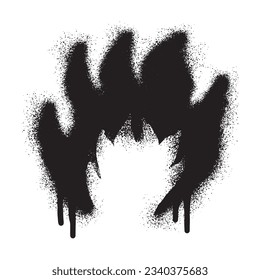 Fire icon graffiti with black spray paint