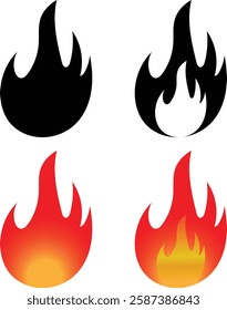 Fire icon illustration design on white background