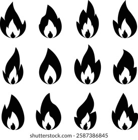 Fire icon illustration design on white background