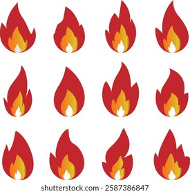 Fire icon illustration design on white background