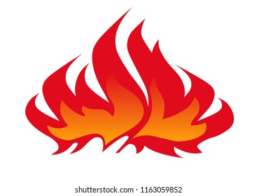 Fire icon, illustration. EPS 8 vector graphic, isolated on white background.