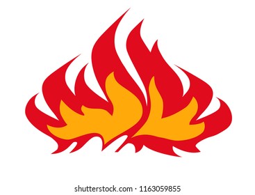 Fire icon, illustration. EPS 8 vector graphic, isolated on white background.