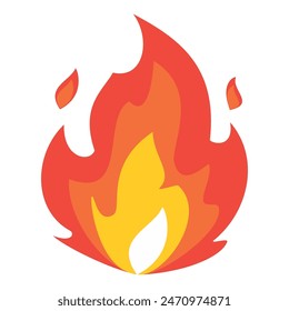 
Fire icon , Fire illustration isolated on white background in flat style. Fire vector illustration
