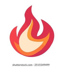 Fire icon. Fire illustration isolated on white background in flat style. Fire vector illustration