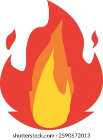 Fire icon , Fire illustration isolated on white background in flat style. Fire vector illustration