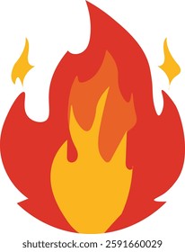 Fire icon , Fire illustration isolated on white background in flat style. Fire vector illustration