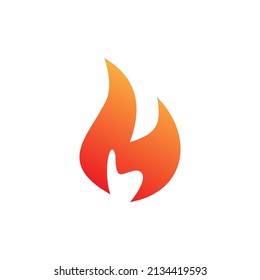 Fire icon illustration, simple flame - vector. EPS 10.