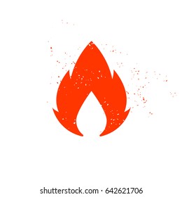 Fire Icon. Icon illustration for your design. Vintage.