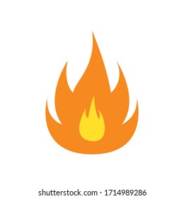 Fire Icon Image, Flat Flame Vector