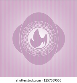 fire icon inside badge with pink background