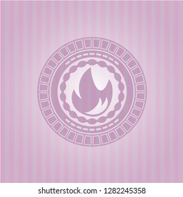 fire icon inside badge with pink background