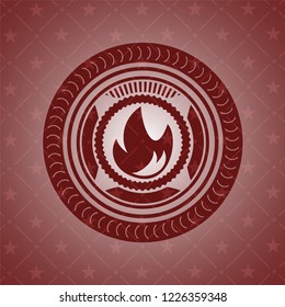 fire icon inside badge with red background