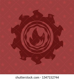 fire icon inside badge with red background