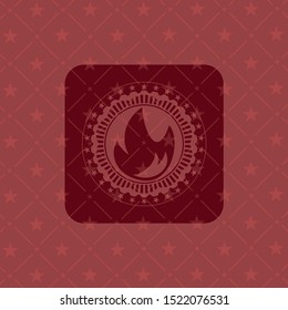 fire icon inside badge with red background